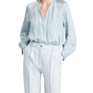 Vince Poet Popover Blouse in Skylight Blue